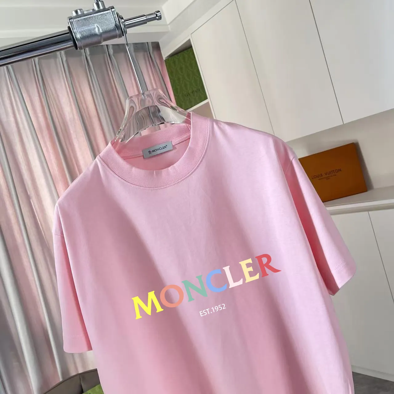 Moncle* 2025 New Arrival logo 300 t Same Style Size：S M L XL XXL ：Black White Pink Red Gray